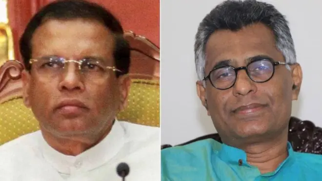 ජනාධිපති මෛත්‍රීපාල සිරිසේන සහ හිටපු අමාත්‍ය චම්පික රණවක