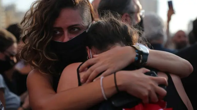 Vigil for the victims of last Tuesday's explosion in Beirut Lebanon (11 August 2020)