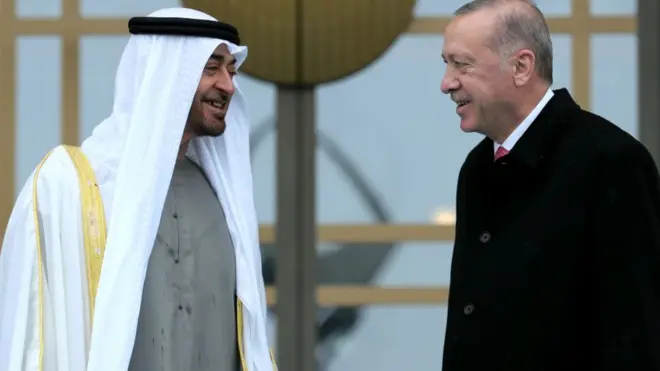آذن لقاء أردوغان ومحمد بن زايد في أنقرة في نوفمبر/تشرين الثاني الماضي بانتهاء مرحلة القطيعة بين البلدين وعودة الدفء لعلاقاتها