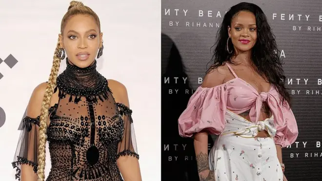 전 세계적으로 유명한 팝가수 비욘세와 리한나