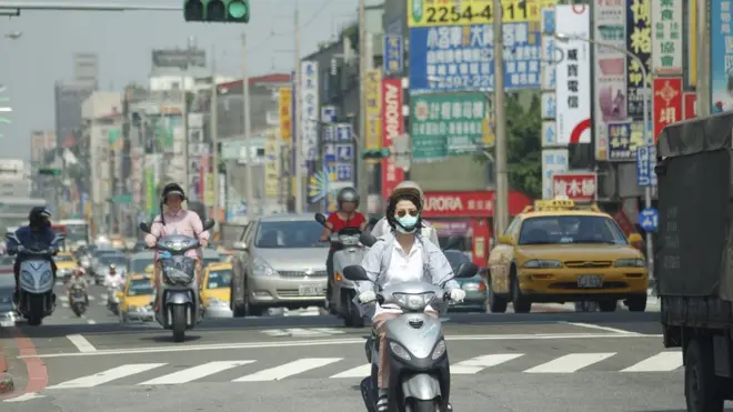 台湾街头空气品质不佳