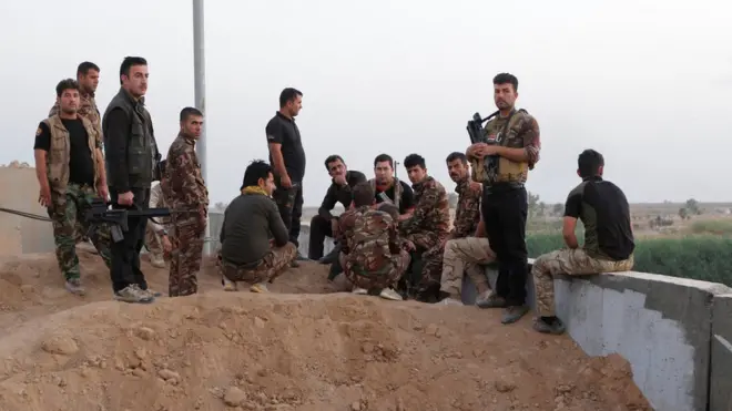 Kerkük'teki Kürt Peşmerge güçleri