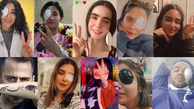 قوات الأمن تعمي المتظاهرين الإيرانيين