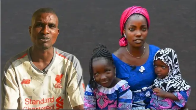 Risikata oloju buluu, ọkọ rẹ ati ọmọdebinrin rẹ mejeeji