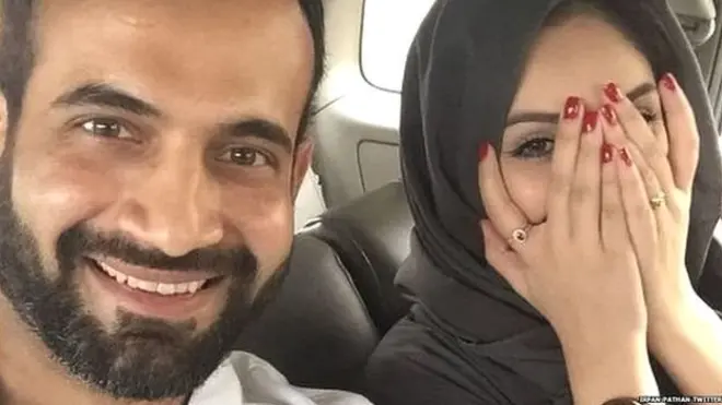 عرفان پٹھان سے قبل محمد شامی نے اپنی اہلیہ کی تصویر ڈالی تھی وہ بھی وائرل ہوئی تھی