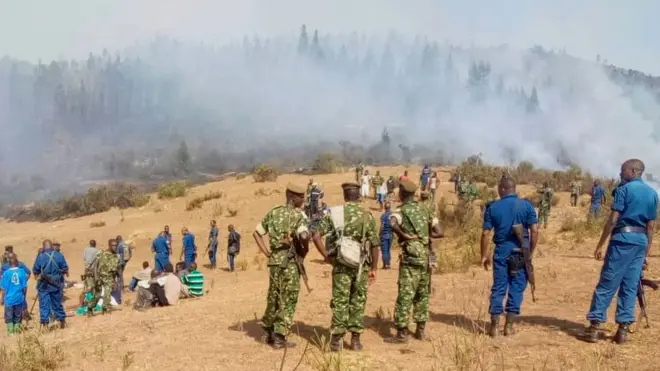 Ifoto bivugwa ko yafashwe nyuma y'imirwano yo kuwa mbere