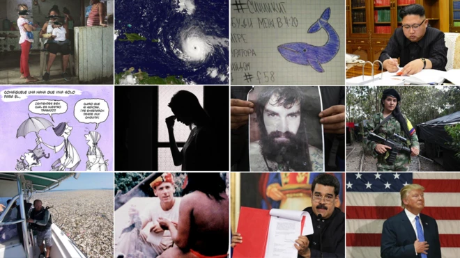 Collage de fotos de los principales acontecimientos de 2017