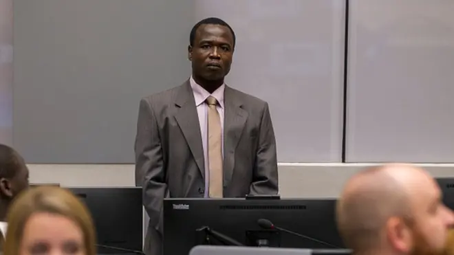 Ongwen lors de l'audience de confirmation des charges à la CPI