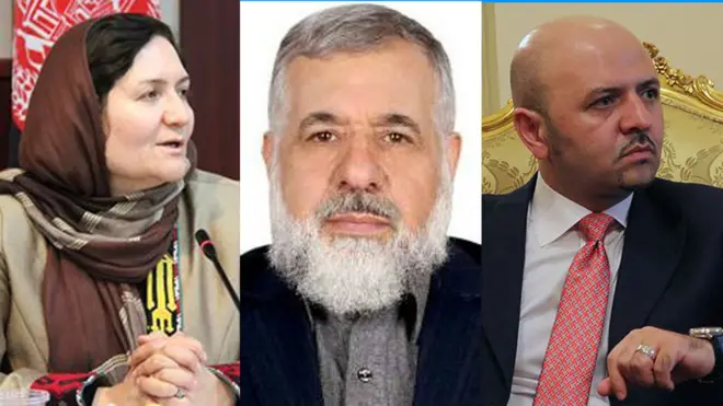 از راست به چپ آقای نادری و آقای انور امروز در سمتهای شان ابقا ولی خانم مومند سلب صلاحیت شد