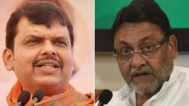 देवेंद्र फडणवीस और नवाब मलिक