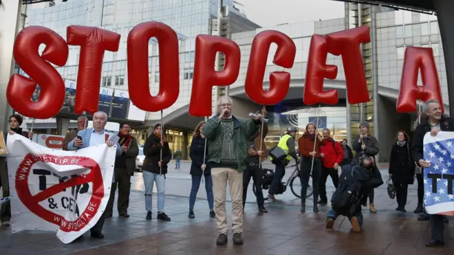 Многие бельгийцы активно выступают против подписания договора с Канадой