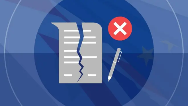 تصميم يعبر عن الخروج دون اتفاق