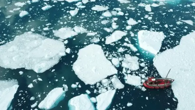 Melting ice in Greenland