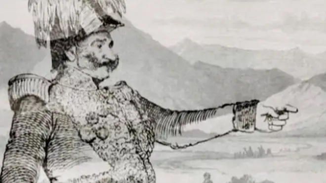 پشاور شہر کا ایک جائزہ لیتے ہوئے بنایا گیا ابو طبیلہ کا خاکہ