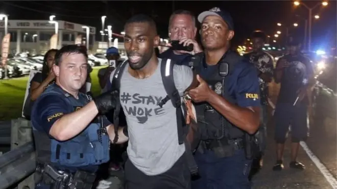 DeRay Mckesson Baton Rouge'da 9 Temmuz günü gözaltına alınmıştı