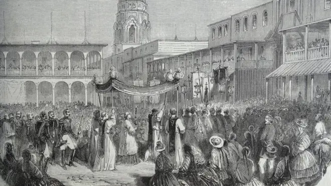 Lima temía perder importancia en la vida del país (grabado de la ciudad a fines de 1839).
