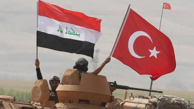 伊拉克军方在周一也加入土耳其军队在土耳其东南部抗进伊拉克边界的演习。