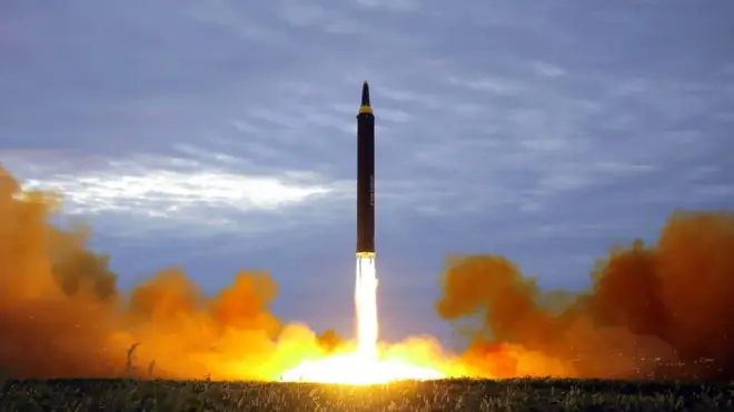 Kore Merkez Haber Ajansı'nın 29 Ağustos füze denemesiyle ilgili paylaştığı fotoğraf