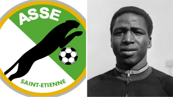 St Etienne's club logo featured a black panther - in honour of Keita - from 1968-78 and from 1988-1993