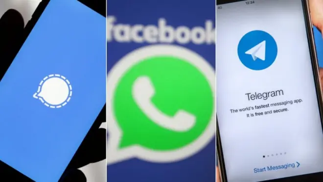 واٹس ایپ، ٹیلی گرام اور سگنل
