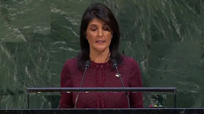 لسفيرة الأمريكية لدى الأمم المتحدة نيكي هايلي