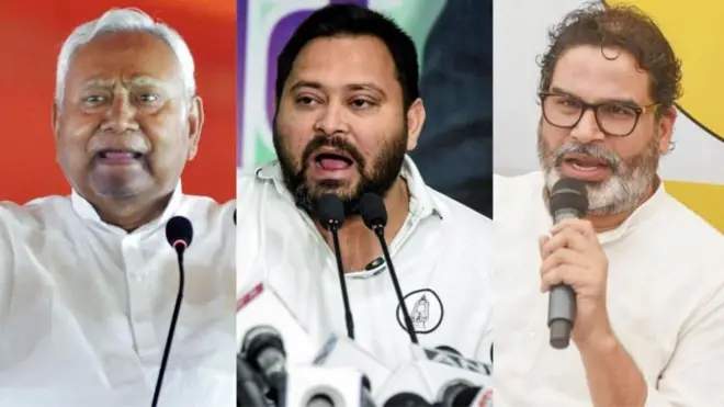 नितीश कुमार, तेजस्वी यादव, प्रशांत किशोर