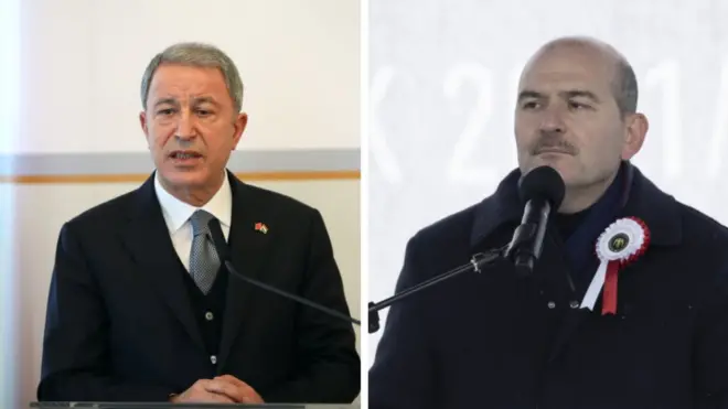 Milli Savunma Bakanı Hulusi Akar ve İçişleri Bakanı Süleyman Soylu