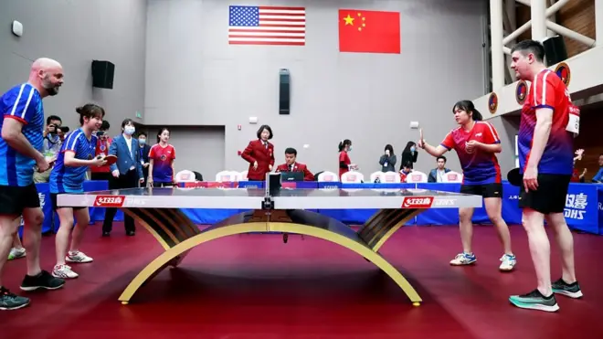 上海当地举办中美“乒乓外交”50周年纪念活动