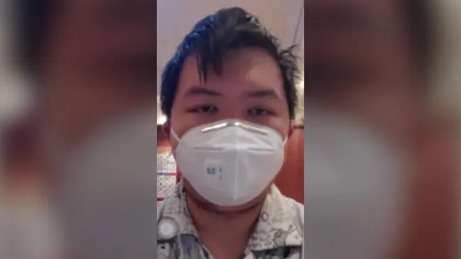 身在武漢的小葉以視頻接受BBC中文訪問