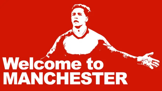 Alexis Sánchez en una anuncio publicitario que se recuerda al de Carlos Tévez cuando pasó del United al Manchester City.