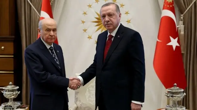 MHP Genel Başkanı Devlet Bahçeli ve Cumhurbaşkanı Recep Tayyip Erdoğan