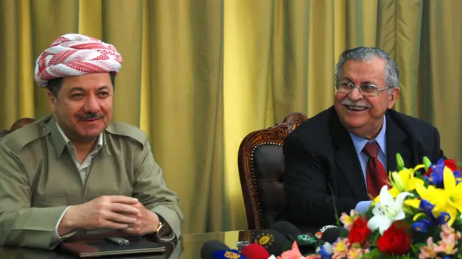 يهمن حزبا بارزاني وطالباني على الحياة السياسية في الاقليم