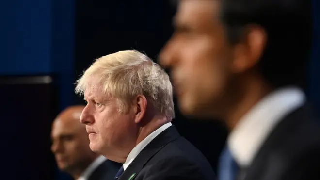 Sajid Javid, Boris Johnson and Rishi Sunak