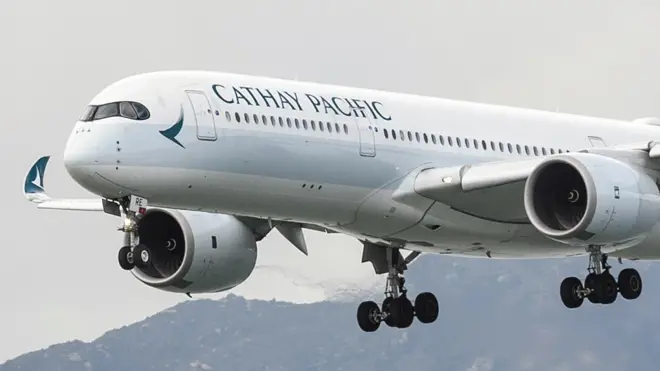 Cathay Pacific aircraft at Hong Kong International Airport