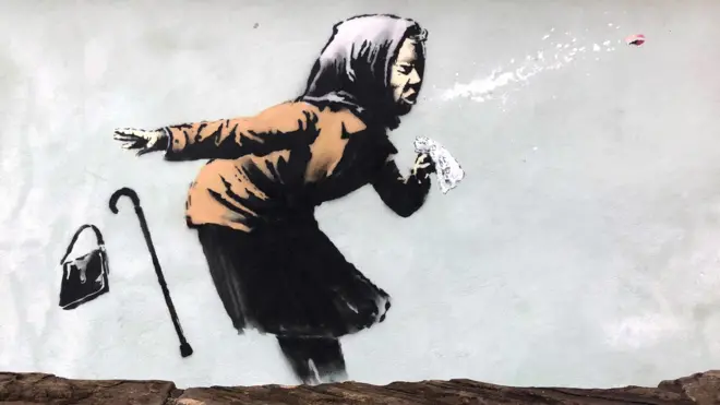 Banksy's 'Aachoo!!' removed from house in Bristol