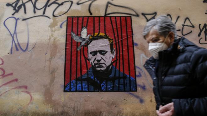 граффити с Навальным в Риме