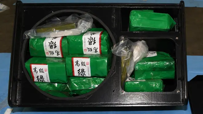 The drug were concealed in stereo speakers
