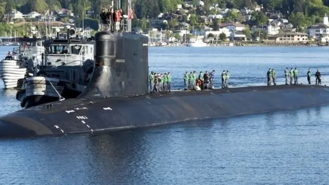अमेरिकी नौसेना की पनडुब्बी यूएसएस कनेक्टीकट की 2018 की तस्वीर
