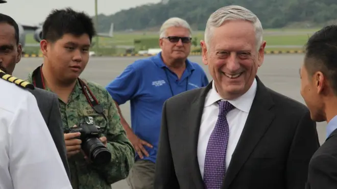 Bộ trưởng Quốc phòng Hoa Kỳ James Mattis đã đến Singapore hôm 31/5 để tham dự Đối thoại An ninh Quốc phòng Shangri-La