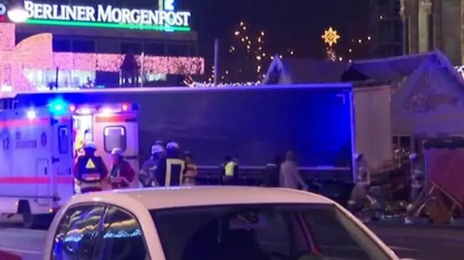 Berlin lorry incident scene