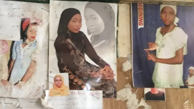 Notice board wey dey inside Hisbah office dey show faces of pipo wey dey miss