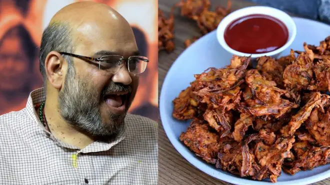 అమిత్ షా, పకోడి చిత్రాల కలయిక