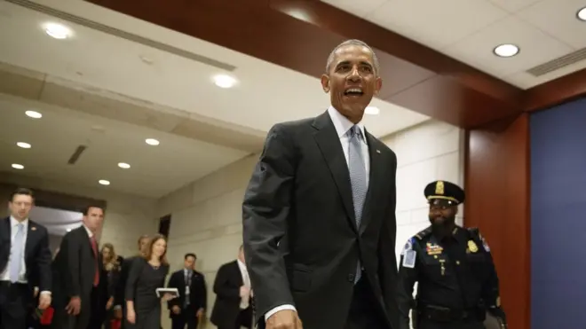 奥巴马从国会山离开