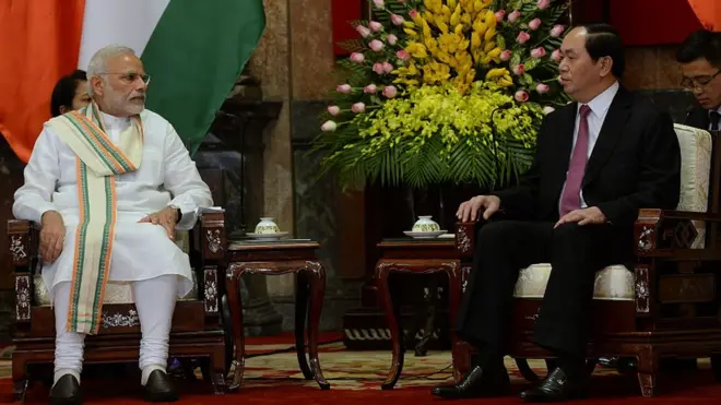 Thủ tướng Narendra Modi trong chuyến thăm Hà Nội hồi 9/2016 đã gặp gỡ các lãnh đạo cao cấp nhất của Việt Nam