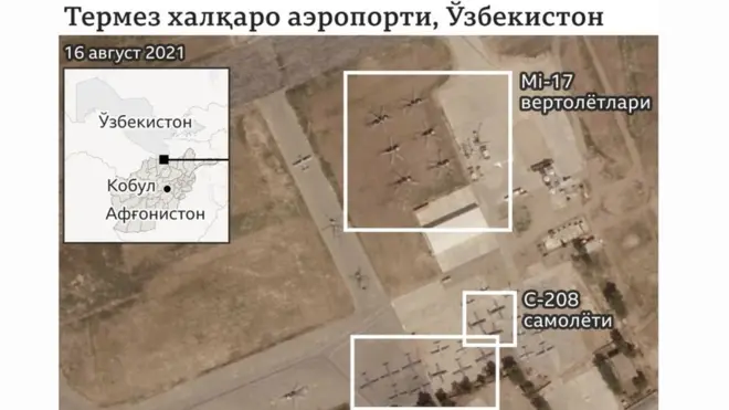 Термиз аэропортидаги ҳарбий техника
