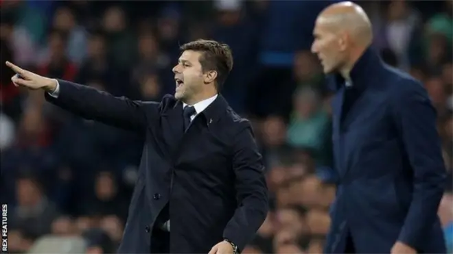 Le manager de Tottenham, Mauricio Pochettino, lors du match contre le Real en Ligue des champions.