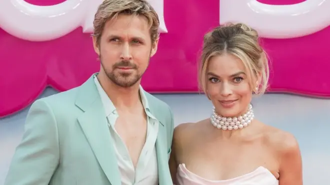 Ryan Gosling and Margot Robbie star in Barbie, which took $356m (£283m) globally in its opening weekend