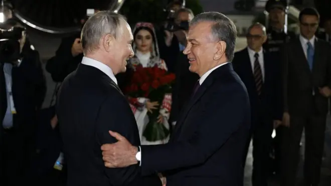 Ўзбекистон Президенти Шавкат Мирзиёев ва Россия Президенти Владимир путин