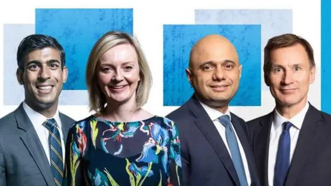 Riši Sunak, Liz Trus, Sadžid Džavid i Džeremi Hant