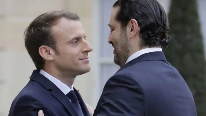 سعد الحريري والرئيس الفرنسي ايمانويل ماكرون